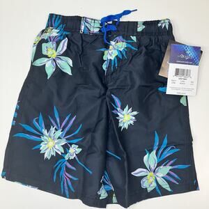 Kanu Surf Avalon UPF 50+ Beach Swim Trunks Boy's size 7 Driftway Black